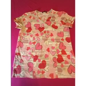 "Just Love" Scrubs Top - Size: Med  (0627)
